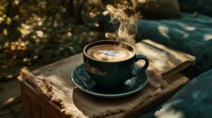 Steaming Latte, Outdoor Coffee