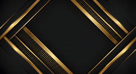 Obraz premium Elegant Black and Gold Geometric Background, Luxury Modern Design