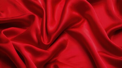 Obraz premium Luxurious red silk fabric with elegant draping and soft folds