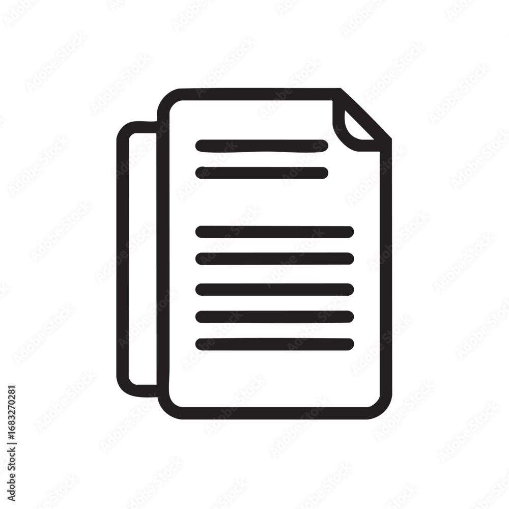 Poster a simple line drawing of two stacked documents.