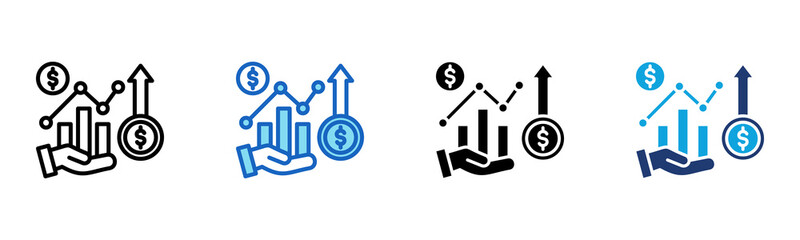 Profit icon Multi Style Vector Illustration