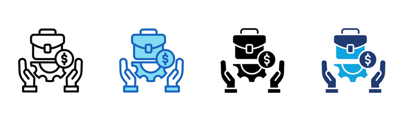 Business Management icon Multi Style Vector Illustration