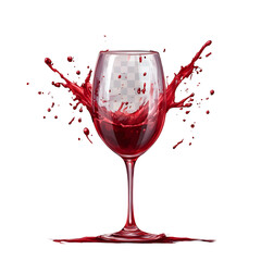 Fototapeta premium Stunning splash of vibrant red wine in crystal glass, creating dynamic movement and celebration