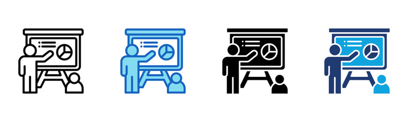 Presentation icon Multi Style Vector Illustration