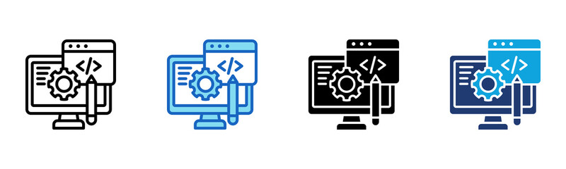 Web Development icon Multi Style Vector Illustration