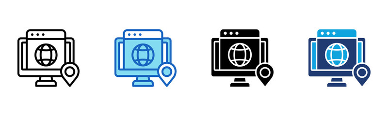 Web Positioning icon Multi Style Vector Illustration