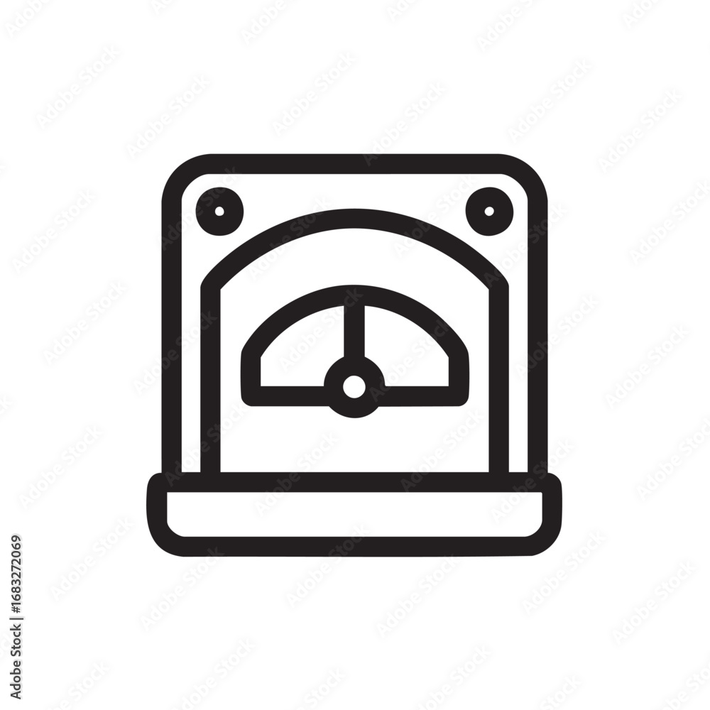 Aufkleber a line drawing of an analog display gauge.