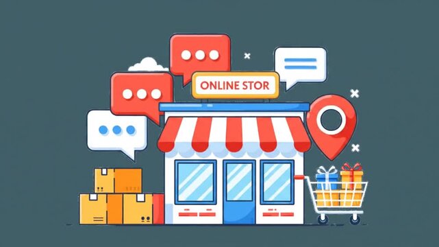 Online store flat design illustration