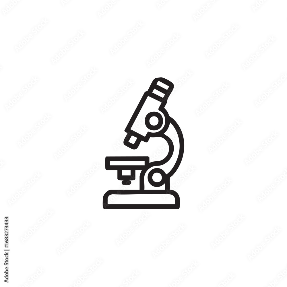 Poster a simple outline of a microscope.