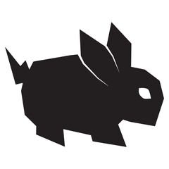 electric rabbit logo icon vector design

