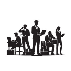 University students doing group study silhouette,