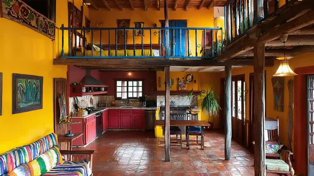 casa huila cafetera traditional colombian house interior zoom in video