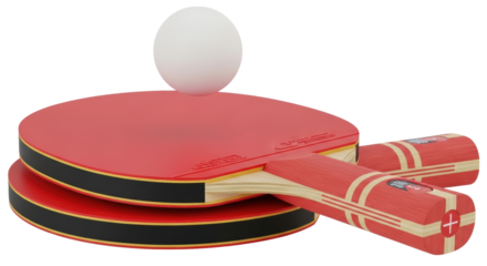 Isolated table tennis rackets and ball