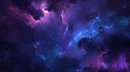 Fototapeta premium Colorful, cosmic space scene with stars and nebula clouds