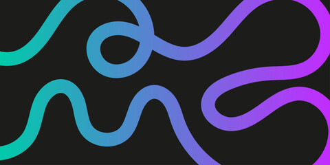 Blue and purple squiggle gradient lines on black background