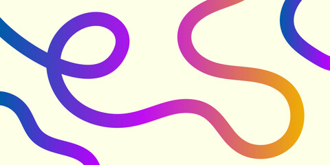 Colorful gradient squiggle lines on light background