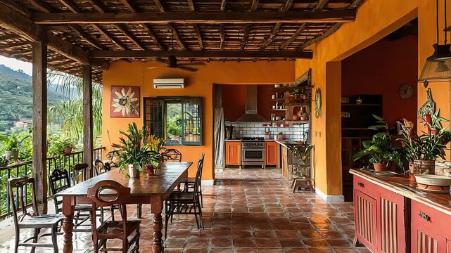 casa huila cafetera traditional colombian house interior zoom in video