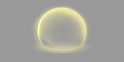 Sphere shield abstract energy protection spheres. Force field globe shell. Dome barrier technology vector set.
