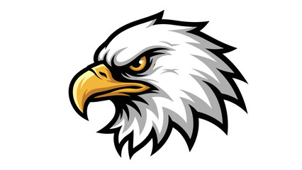 Fototapeta premium Majestic Eagle Head Mascot Illustration with Sharp Details and Bold Colors on White Background
