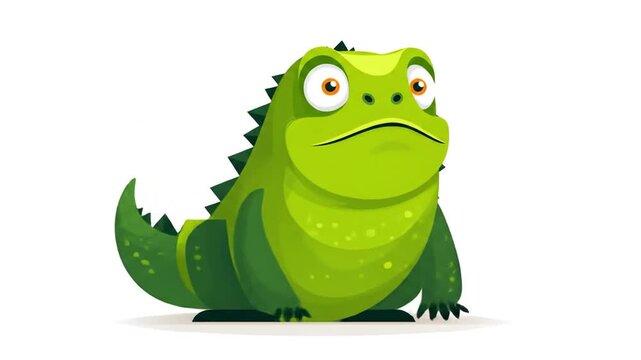 Green cartoon lizard illustration