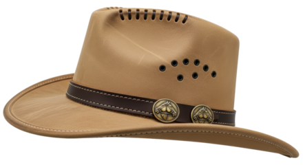 Isolated cowboy hat with horse emblem