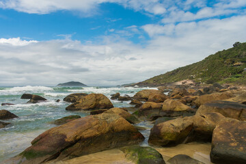 A view of Praia do Saquinho in Florianopolis island, Brazil