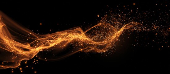 Abstract fiery, flowing, orange stream