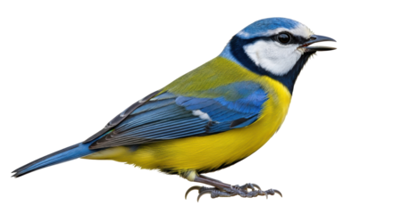 Isolated Eurasian Blue Tit Bird