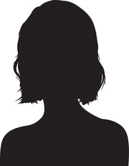 Girl body look in silhouette white background.