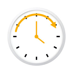 Clock illustration showcasing a return to daylight saving time concept