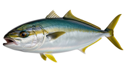 Isolated Yellowtail Amberjack Fish