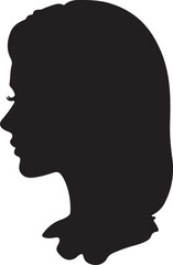 Innocent girl face look image of silhouette.