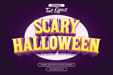 3d scary halloween editable text effect with purple background