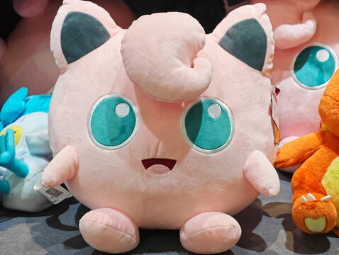 Shanghai,China-August 31st 2025: cute Pokemon Jigglypuff plush toy