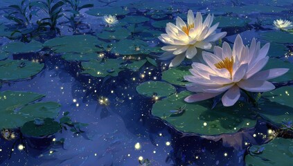 Night-blooming water lilies