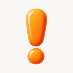 Vibrant orange exclamation mark illustration.