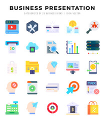 Set of Business Presentation icons. Vector Illustration.
