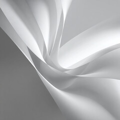 Fototapeta premium Minimal abstract white folds with soft shadows and clean empty center copy space, modern textured background design perfect for branding, websites, corporate presentations, creative banners
