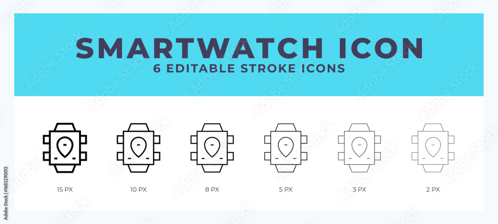 Poster smartwatch vector icon for web and app. editable stroke vector illustration