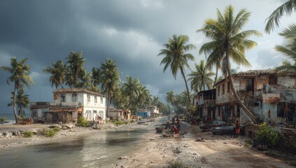 Obraz premium Desolate tropical village