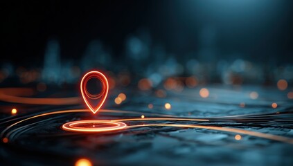 Abstract location pin graphic