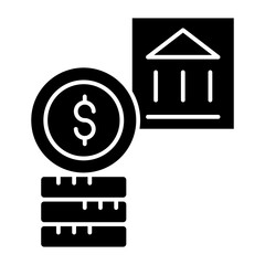 dollar stuck icon glyph