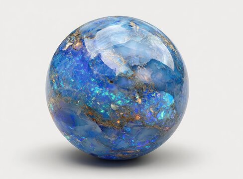 Polished blue opal sphere