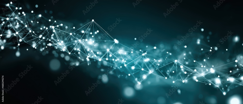 Poster digital connectivity abstract: a stunning visual representation of interconnected data streams, rese