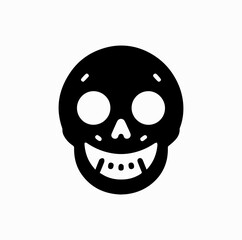 Fototapeta premium Smiling Skull Logo Silhouette – Playful Edgy Design for Streetwear and Creative Media