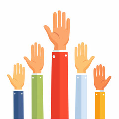 Obraz premium Hands Raised In Discussion