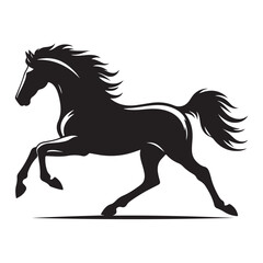 Dynamic horse in motion elegant silhouette