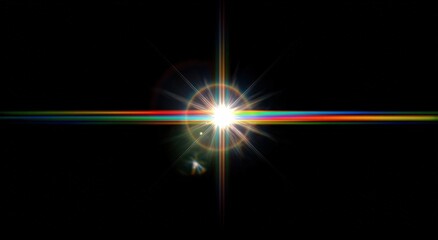 Lens flare on black background
