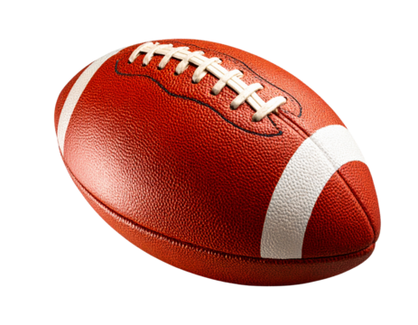  Angled 3D Football with Glossy Highlights, Rotated View, Transparent Background - Powered by Adobe