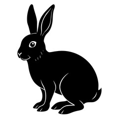 rabbit silhouette  with white background